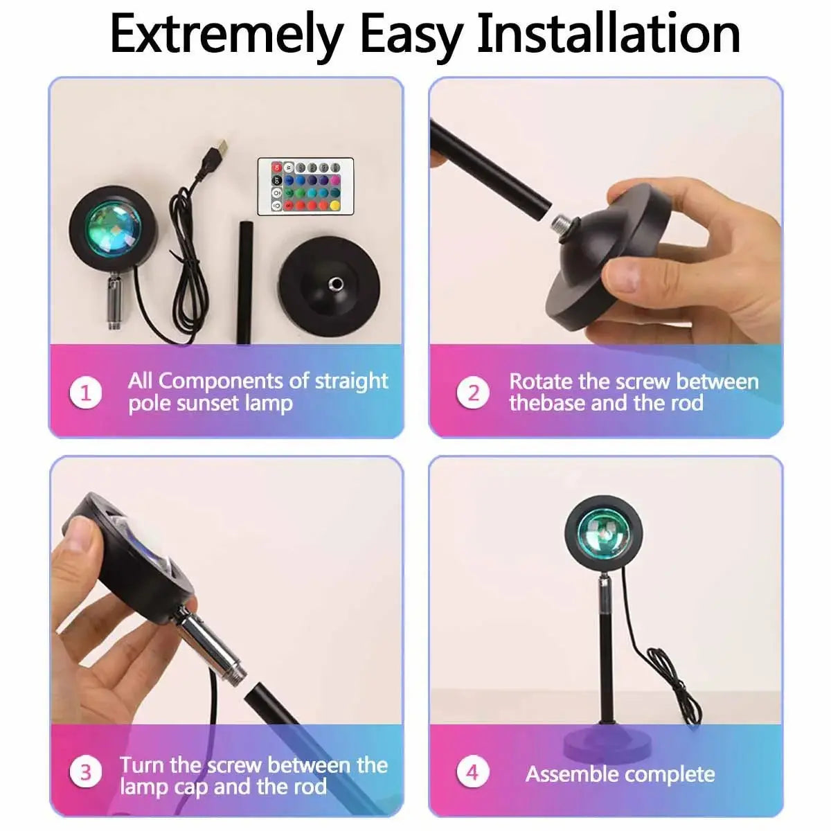 Sunset Projection Lamp – RGB Ambient Light, Adjustable Glow – by Nuvue | Nuvue