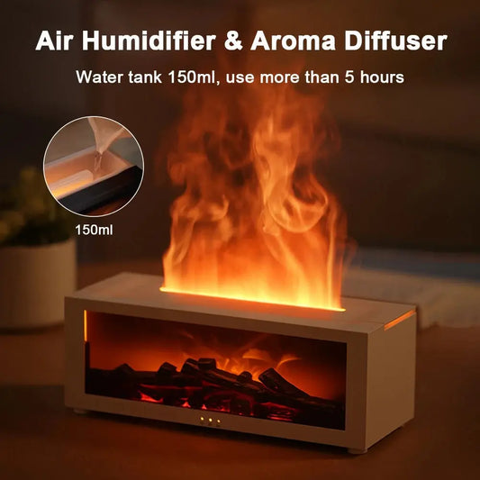 Flame Diffuser Humidifier â LED Fire Effect, Remote Control â by Nuvue | Nuvue