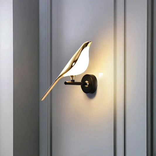 Modern wall light fixture on a neutral wall