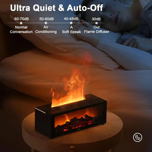 Flame Diffuser Humidifier â LED Fire Effect, Remote Control â by Nuvue | Nuvue