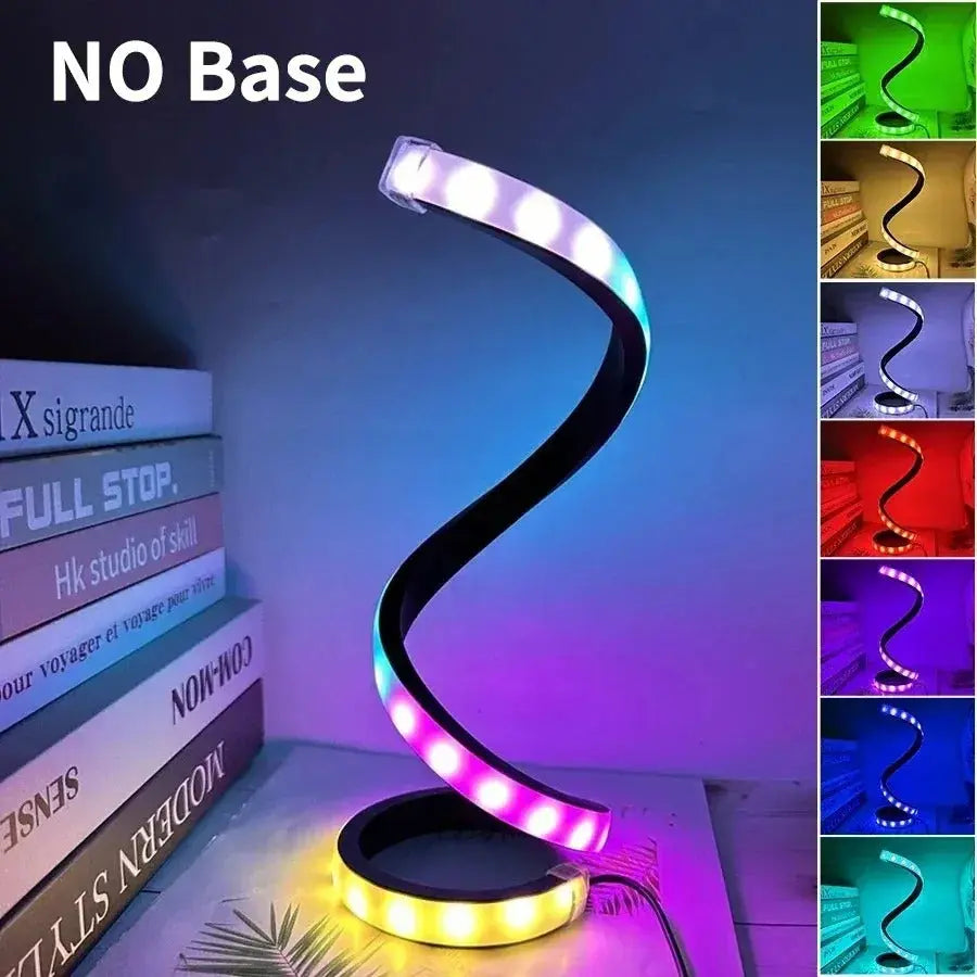 Creative Spiral LED Lamp – RGB Table Light for Bedroom or Desk – by Nuvue | Nuvue