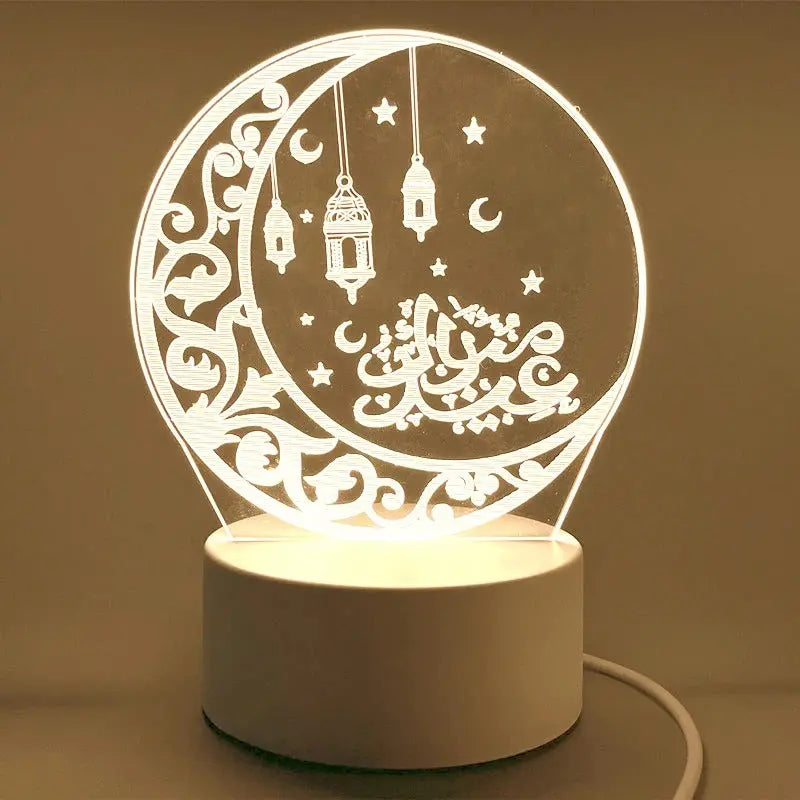 3D LED Islamic Night Light – USB Table Lamp for Muslim Ambience – by Nuvue | Nuvue