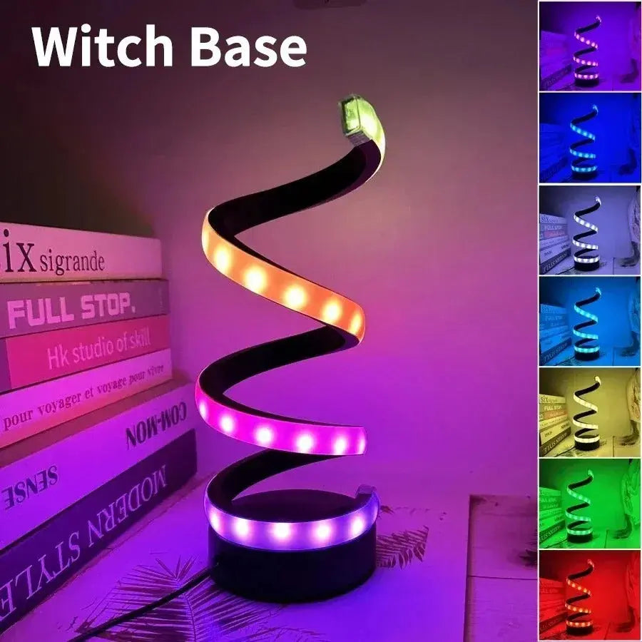 Creative Spiral LED Lamp – RGB Table Light for Bedroom or Desk – by Nuvue | Nuvue