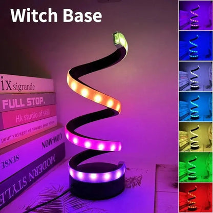 Creative Spiral LED Lamp – RGB Table Light for Bedroom or Desk – by Nuvue | Nuvue