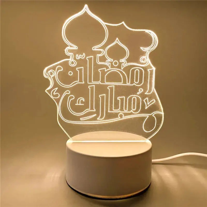 3D LED Islamic Night Light – USB Table Lamp for Muslim Ambience – by Nuvue | Nuvue