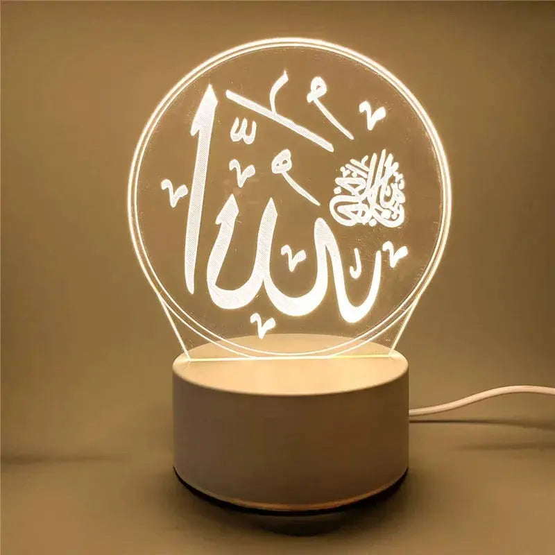 3D LED Islamic Night Light – USB Table Lamp for Muslim Ambience – by Nuvue | Nuvue