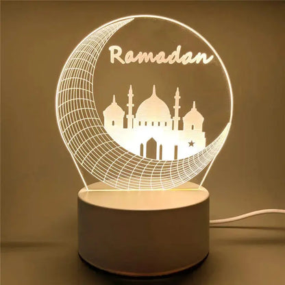 3D LED Islamic Night Light – USB Table Lamp for Muslim Ambience – by Nuvue | Nuvue