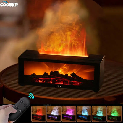 Flame Diffuser Humidifier – LED Fire Effect, Remote Control – by Nuvue | Nuvue