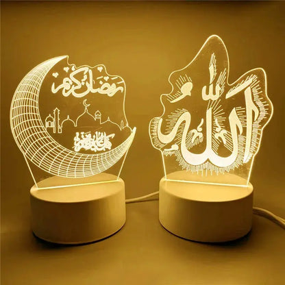 3D LED Islamic Night Light – USB Table Lamp for Muslim Ambience – by Nuvue | Nuvue