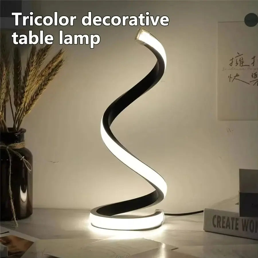 Creative Spiral LED Lamp – RGB Table Light for Bedroom or Desk – by Nuvue | Nuvue