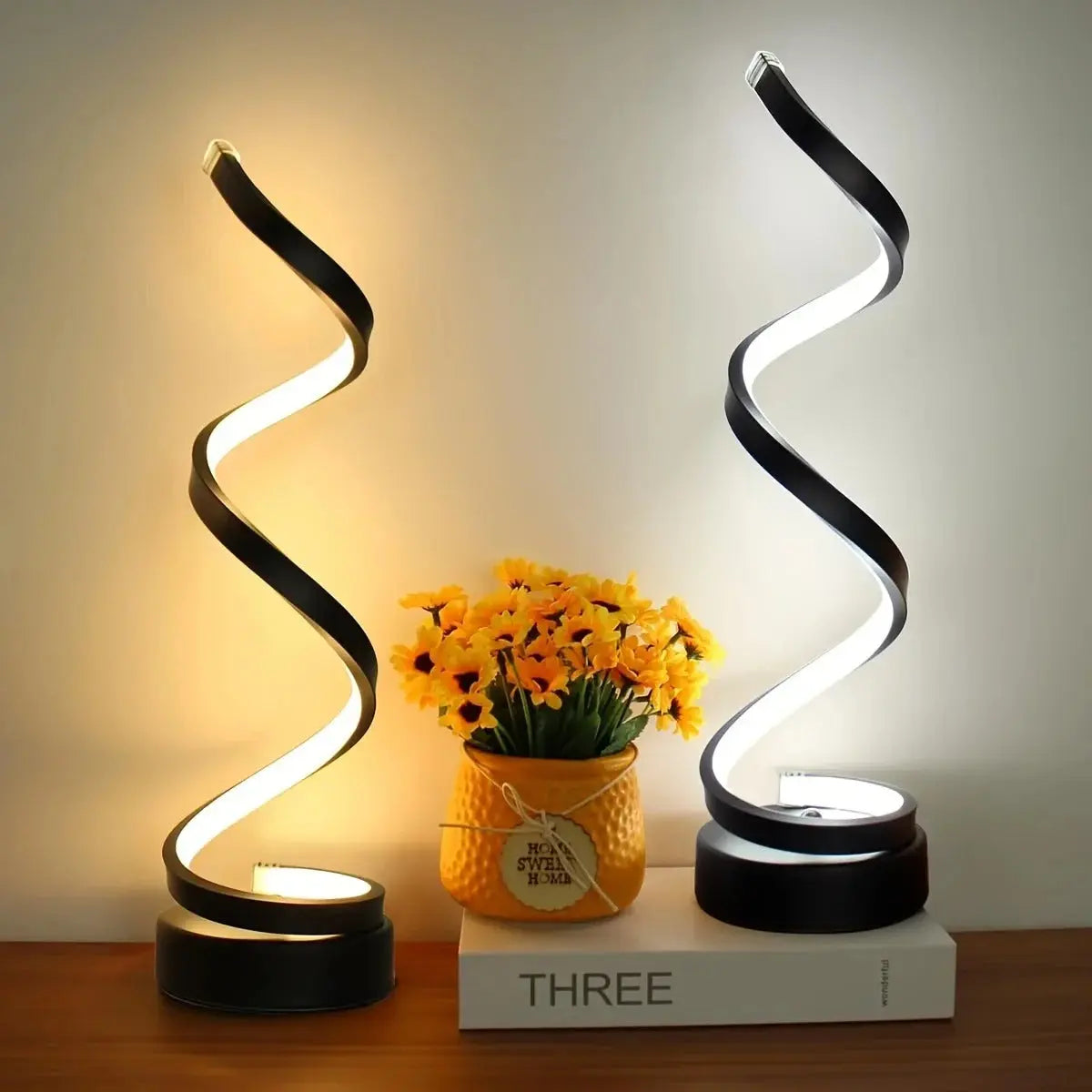 Creative Spiral LED Lamp – RGB Table Light for Bedroom or Desk – by Nuvue | Nuvue