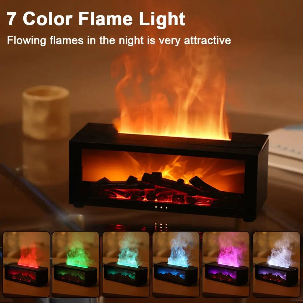 Flame Diffuser Humidifier – LED Fire Effect, Remote Control – by Nuvue | Nuvue