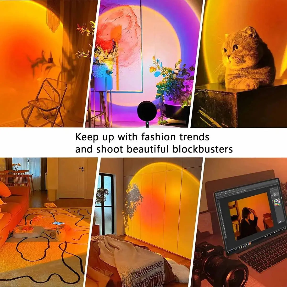 Sunset Projection Lamp – RGB Ambient Light, Adjustable Glow – by Nuvue | Nuvue