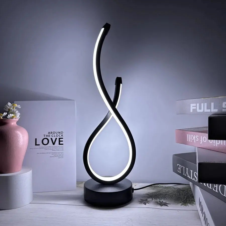 Creative Spiral LED Lamp – RGB Table Light for Bedroom or Desk – by Nuvue | Nuvue