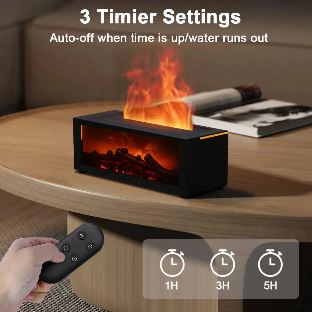 Flame Diffuser Humidifier – LED Fire Effect, Remote Control – by Nuvue | Nuvue