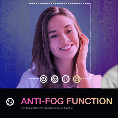 RGB LED Bath Mirror – Wall Mounted Demist Vanity Mirror with Multicolor Lights – by Nuvue | Nuvue