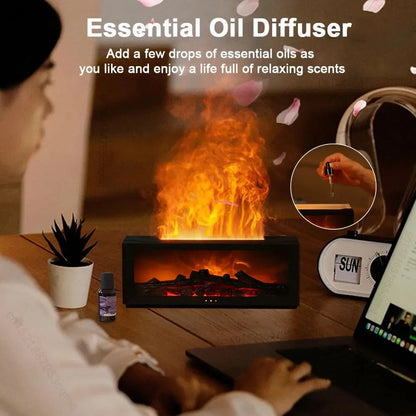 Flame Diffuser Humidifier – LED Fire Effect, Remote Control – by Nuvue | Nuvue