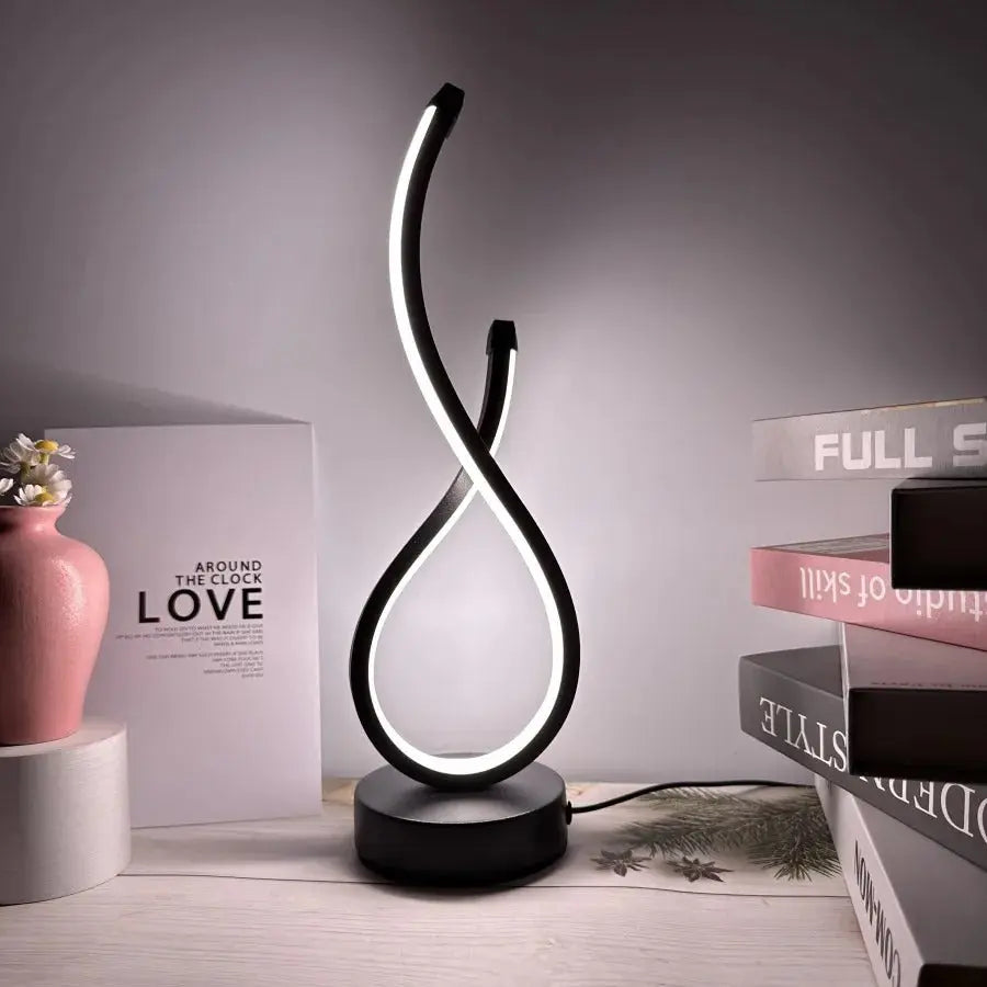 Creative Spiral LED Lamp – RGB Table Light for Bedroom or Desk – by Nuvue | Nuvue