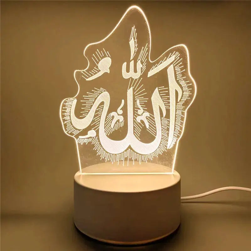 3D LED Islamic Night Light – USB Table Lamp for Muslim Ambience – by Nuvue | Nuvue