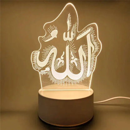 3D LED Islamic Night Light – USB Table Lamp for Muslim Ambience – by Nuvue | Nuvue