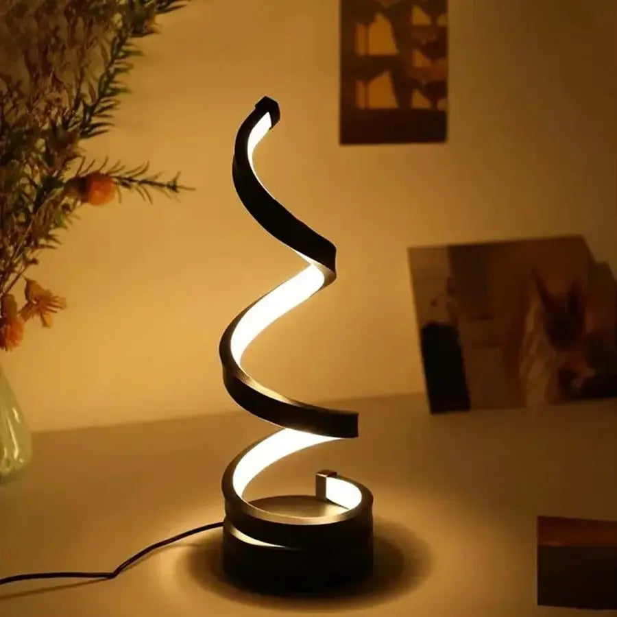 Creative Spiral LED Lamp – RGB Table Light for Bedroom or Desk – by Nuvue | Nuvue