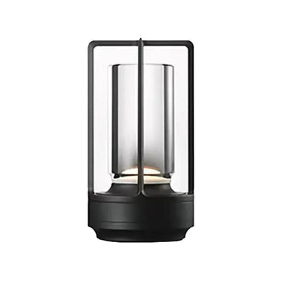 Black outdoor lantern with glass cover on a white background